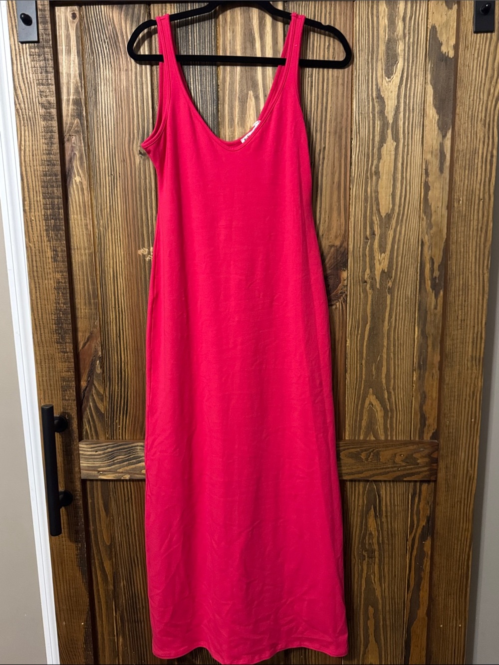 REFORMATION Tyra Knit Tank Maxi Dress NWT Size M Red Pink Slim Fit